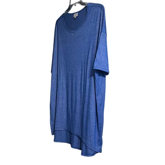 LULAROE SHORT SLV PULL-OVER RND NECK T-SHIRT/TOP, WOMENS, L (EXTRA LONG), BLUE - Picture 3 of 9
